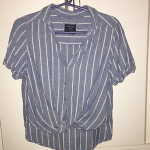 Striped Chambray Abercrombie Button down shirt SzM